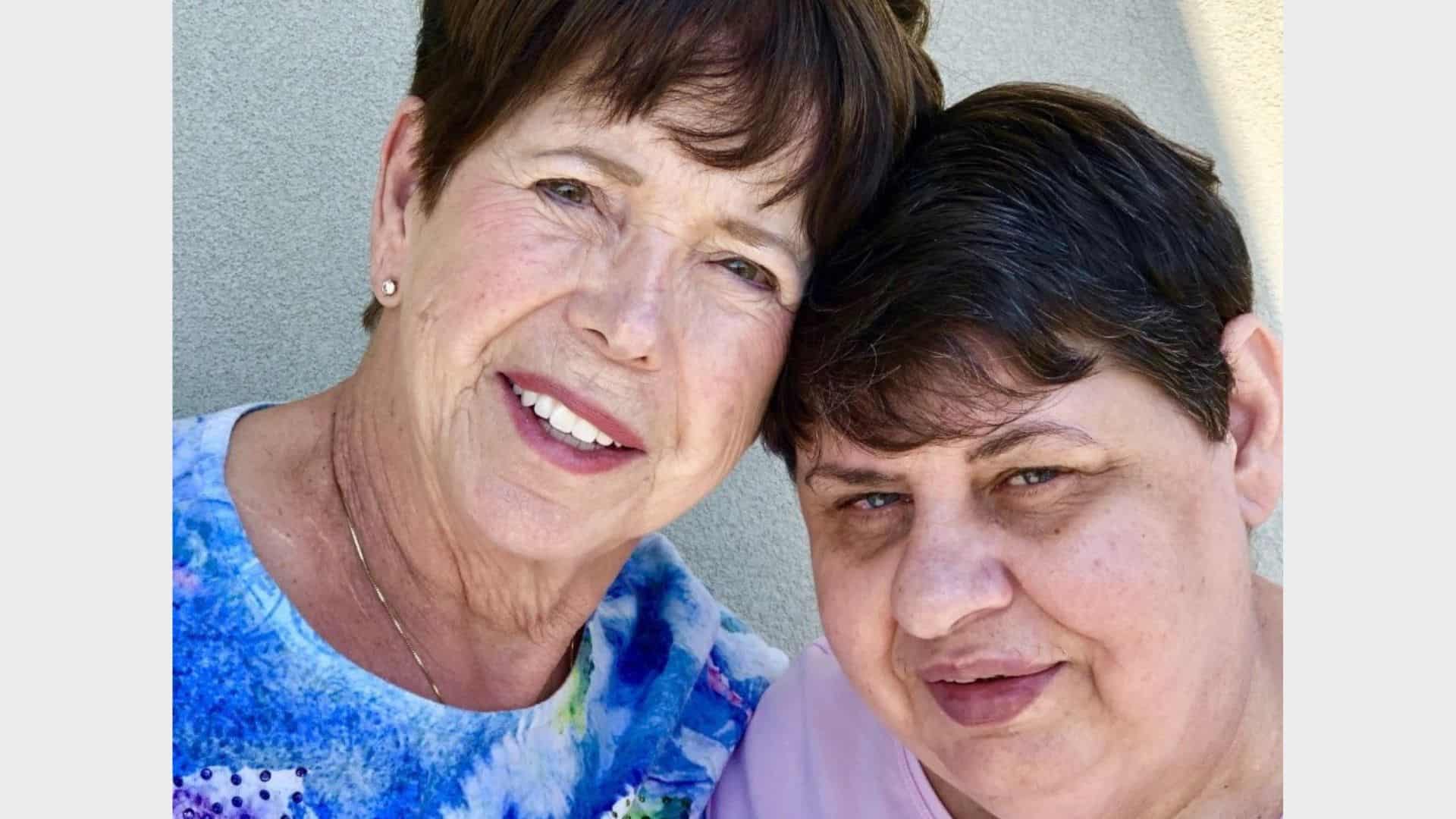 Bello Machre resident, Belinda, and her mother Bel, smiling at camera