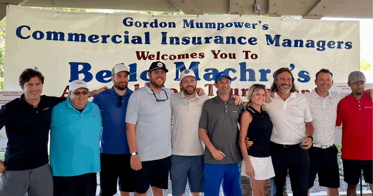 Group of Tential employees being recognized as lead sponsor for Bello Machre Golf tournament