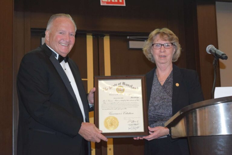 Dr. Ireland receives Governor’s Citation from Carol A. Beatty, Secretary of the Maryland Department of Disabilities