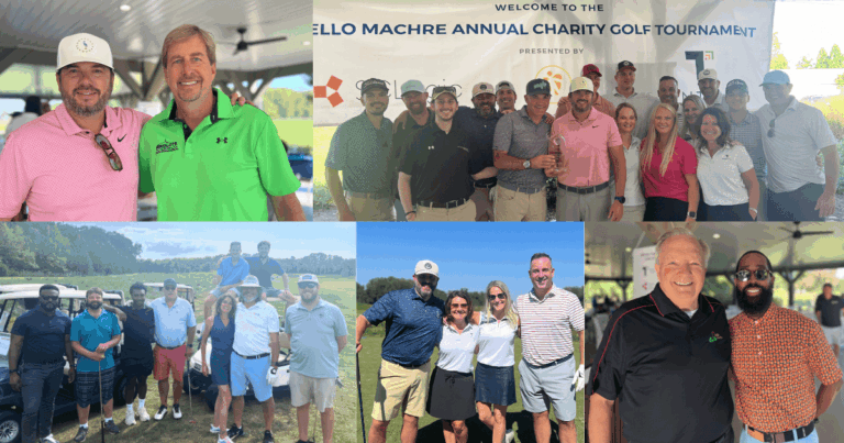 Collage of golfers at Bello Machre's Annual golf tournament