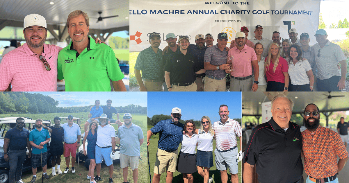 Collage of golfers at Bello Machre's Annual golf tournament