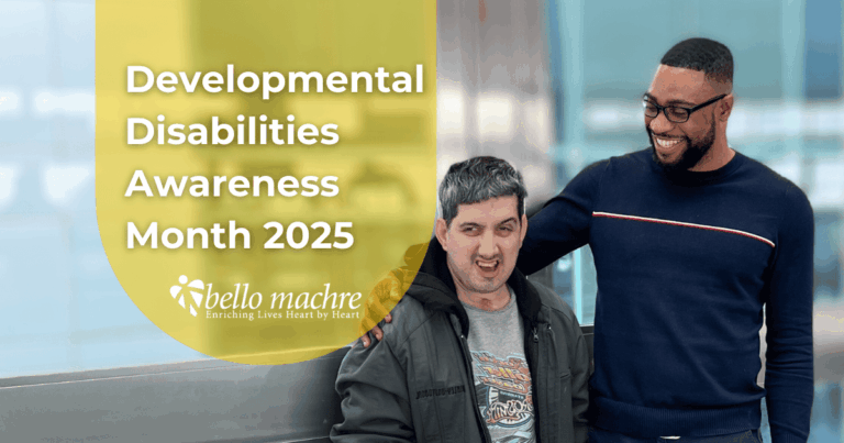 Bello Machre participant and his support professional