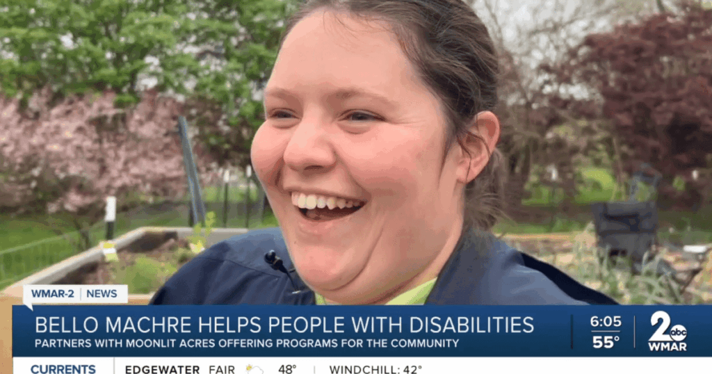 Hannah smiling during interview on ABC Baltimore