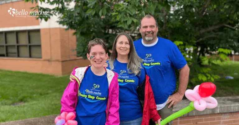 Courtney and her mother and father