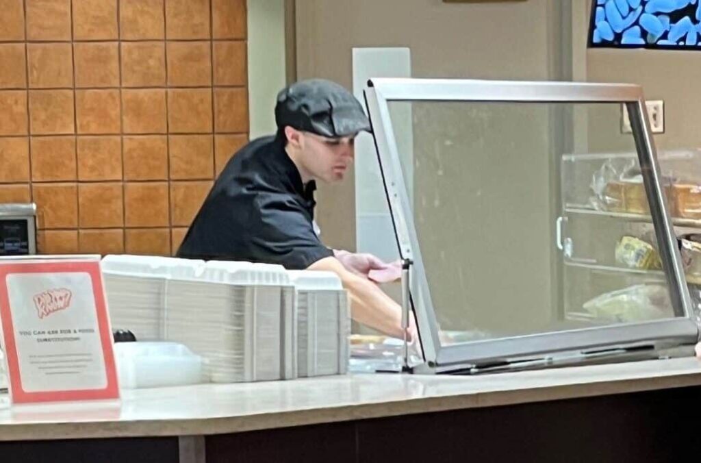 Jared helping a customer at the Carroll Lutheran Village